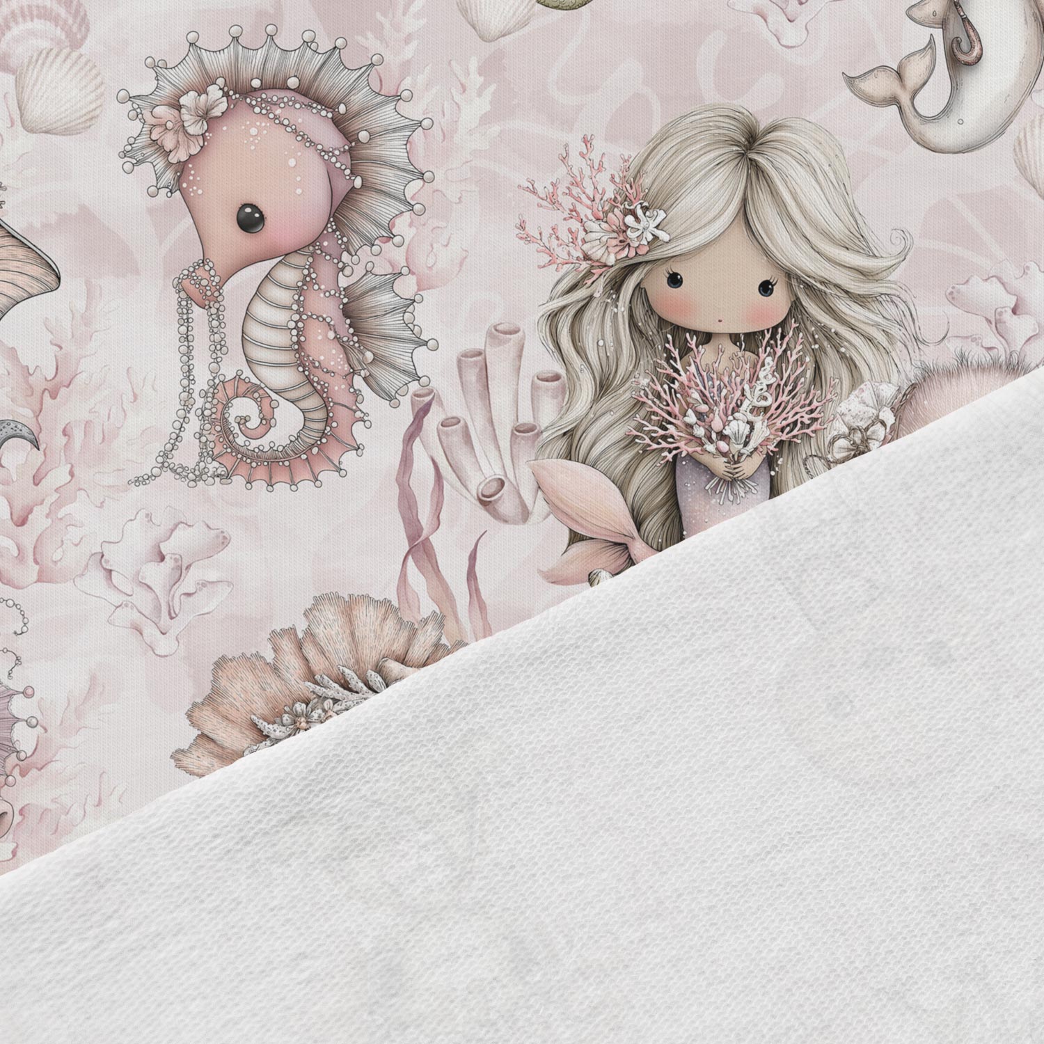 Image of Cotton loopback jersey - pearl ocean 250 g/m² | Design - 16 – available at Šarlotes audumi