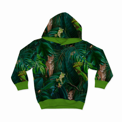 Cotton loopback knit - pumas in the jungle 260 g/m²