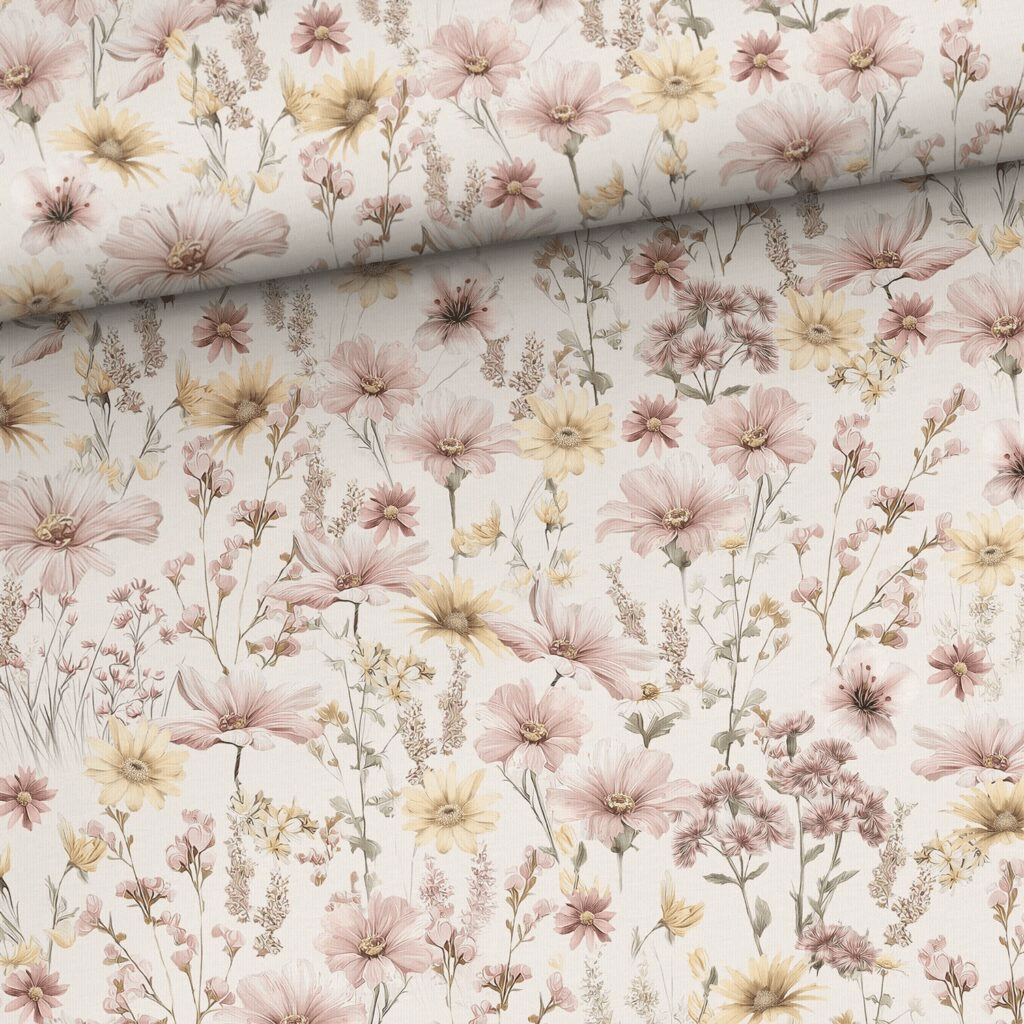 Image of cotton loopback knit - sunlit meadow 250 g/m² – available at Šarlotes audumi