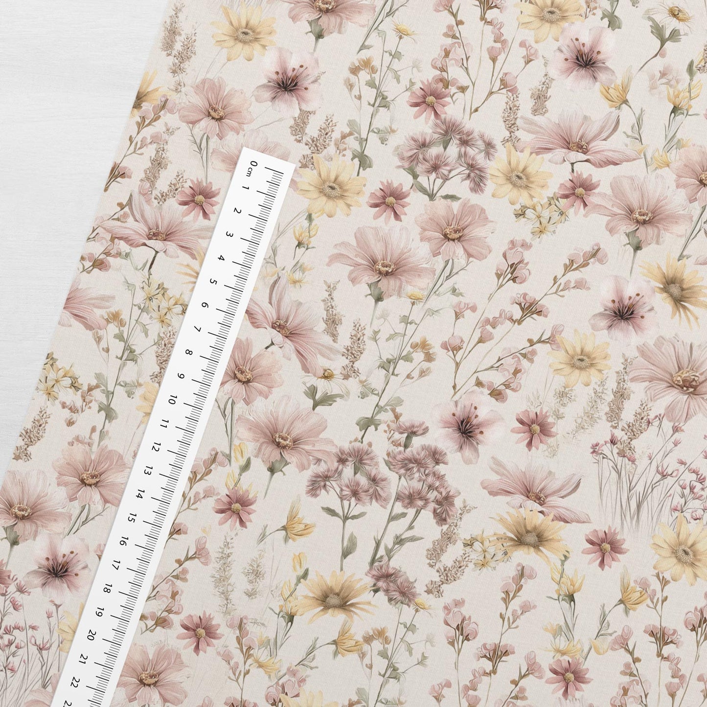 Image of Cotton loopback knit - sunlit meadow 250 g/m² | Design - 08 – available at Šarlotes audumi