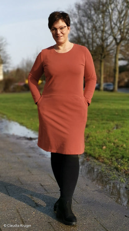 Cotton loopback knit - terracotta 240 g/m²