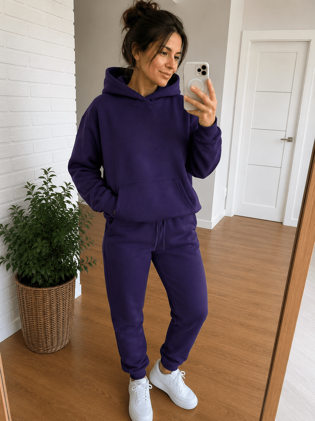 Image de maille éponge en coton - violet foncé 230 g/m² – disponible en ligne chez Šarlotes audumi