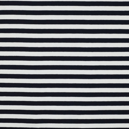 Cotton loopback knit - dark blue stripes 190 g/m²
