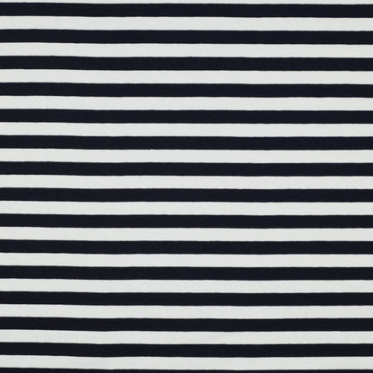 Cotton loopback knit - dark blue stripes 190 g/m²