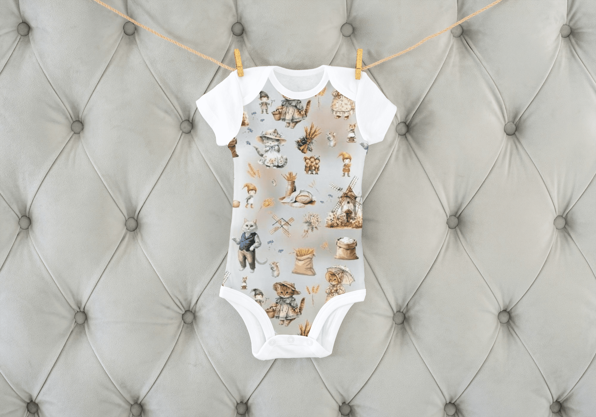 Maille bouclette en coton - Là où tournent les moulins et ronronne le chat 250 g/m² – disponible chez Šarlotes audumi