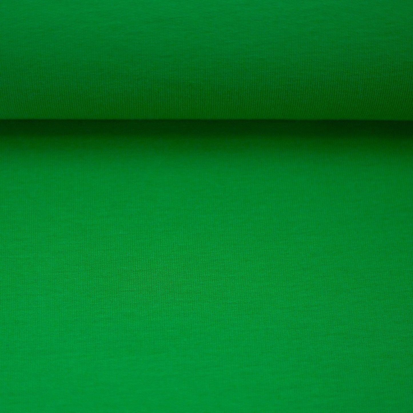 Image de jersey bouclette en coton vert gazon 230 g/m² – disponible en ligne chez Šarlotes audumi