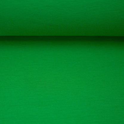 Image de jersey bouclette en coton vert gazon 230 g/m² – disponible en ligne chez Šarlotes audumi