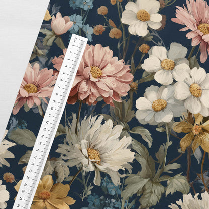 Cotton loopback knit - Flower Dream 250 g/m² – available at Šarlotes audumi