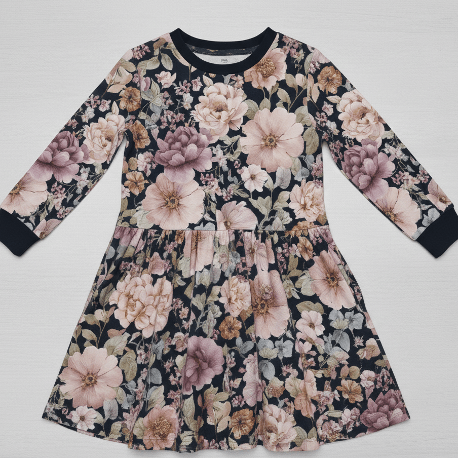 Image of Cotton loopback knit - Floral Dream 250 g/m² – available at Šarlotes audumi