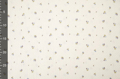 Cotton muslin with tiny flowers and dots - available online at Charlotte Fabrics