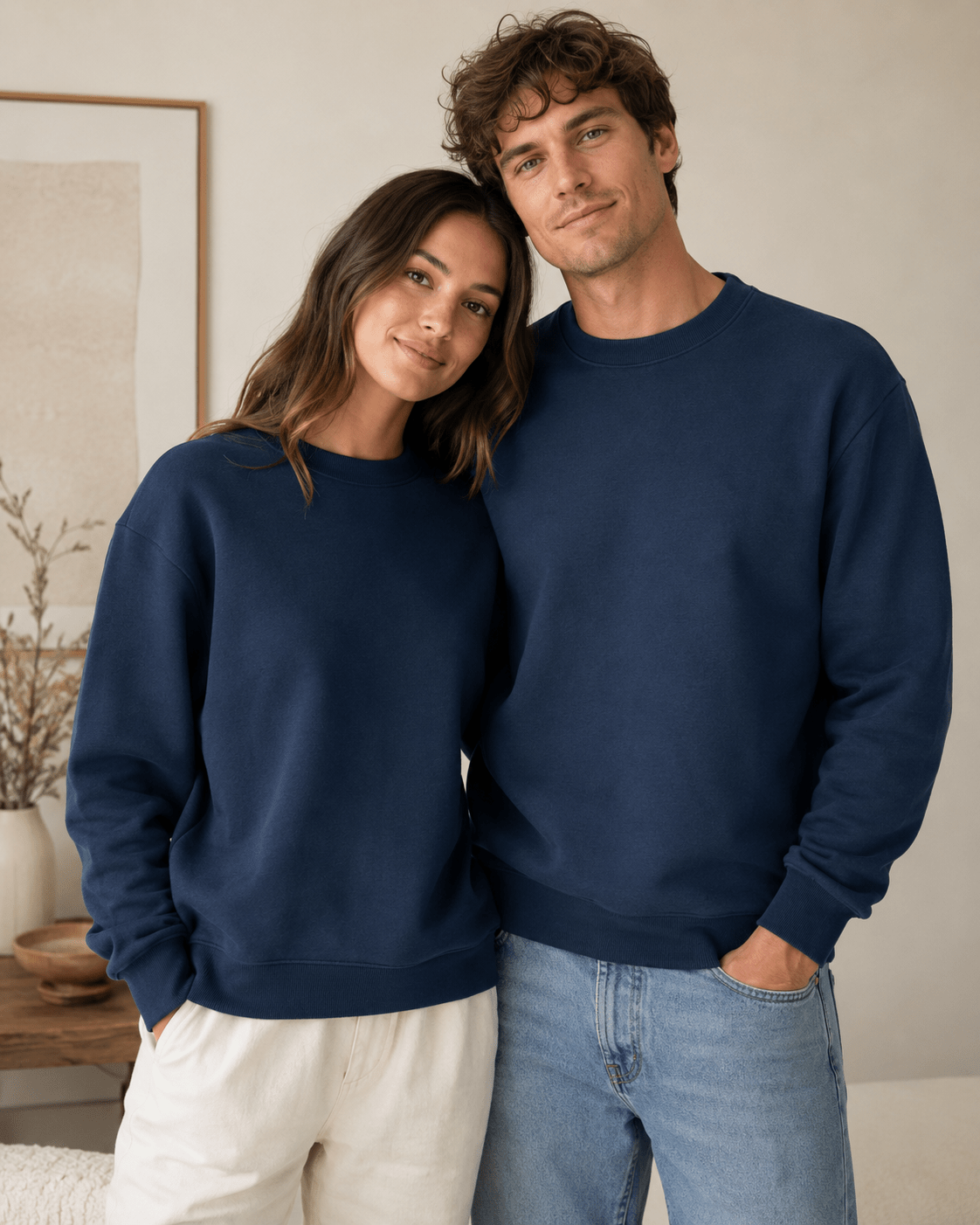 Bild mit wattiertem Baumwoll-Jersey in Jeansblau – online erhältlich bei Šarlotes audumi