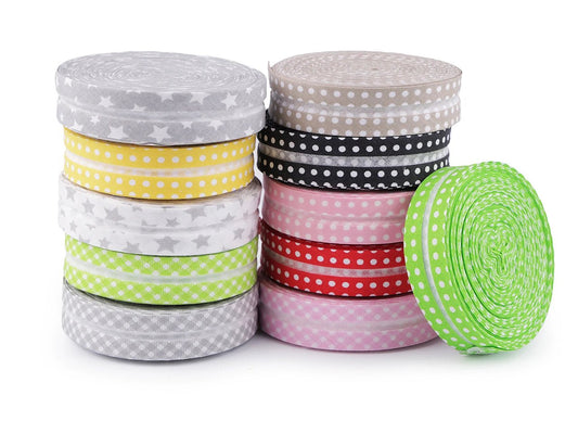 Image de ruban sergé en coton imprimé 20 mm – disponible en ligne chez Šarlotes audumi