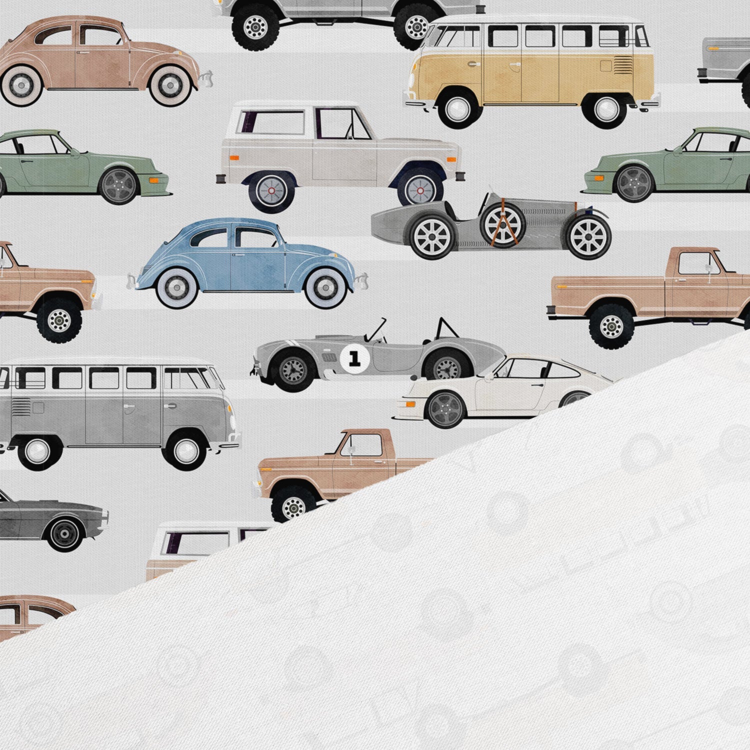 Image en jersey de coton - motifs auto dans des tons gris clair 200 g/m² – disponible chez Šarlotes audumi