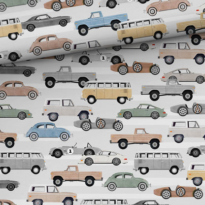 Image avec jersey en coton - motif voiture en tons gris clair 200 g/m² – disponible chez les tissus de Charlotte