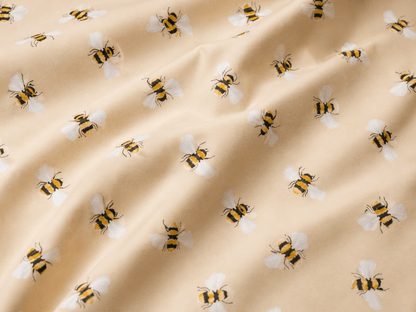 Image of cotton jersey - bees 200 g/m² – available at Šarlotes audumi