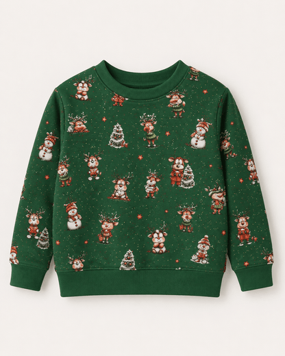 Image de jersey de coton avec cerfs en attendant Noël – disponible en ligne chez Šarlotes audumi