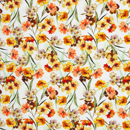 Cotton jersey - yellow flowers 220 g/m²