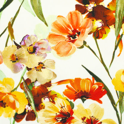 Cotton jersey - yellow flowers 220 g/m²