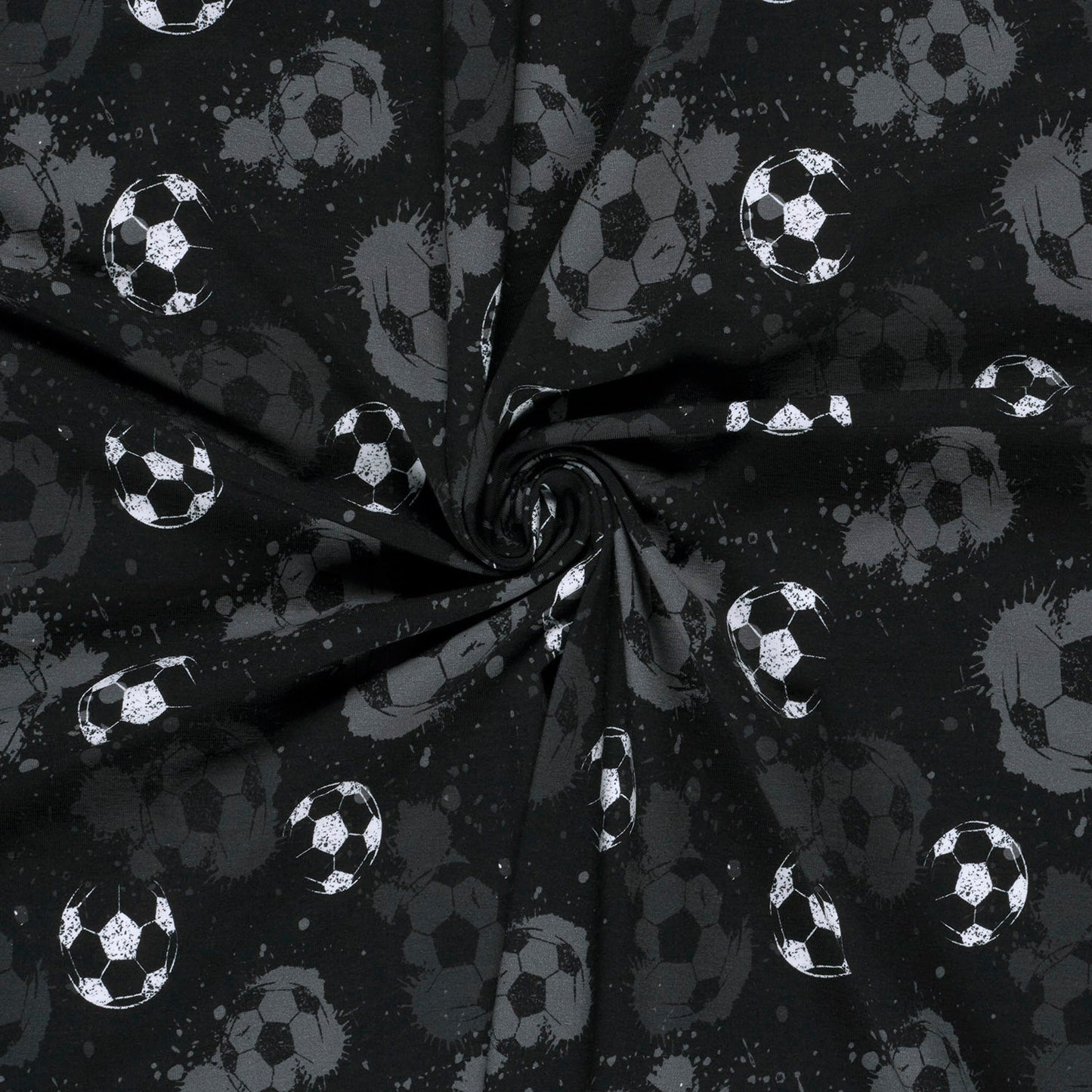 Image of cotton knit fabric - football 200 g/m² – available at Šarlotes audumi