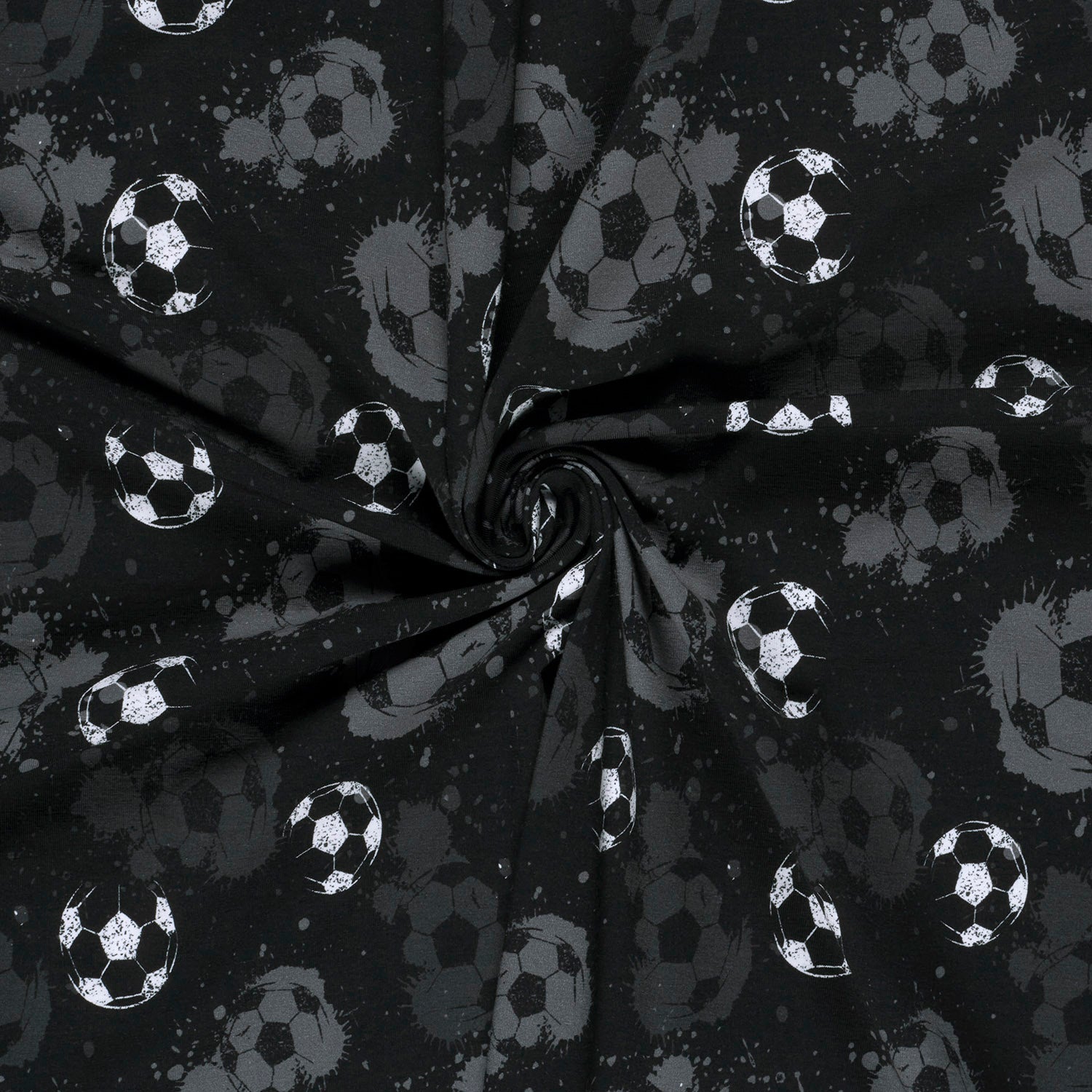 Image of cotton knit fabric - football 200 g/m² – available at Šarlotes audumi