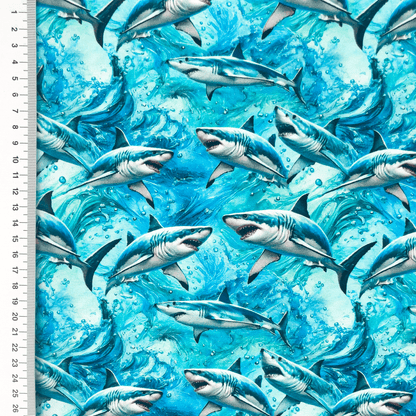 Cotton knit - sharks 200 g/m²