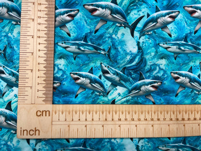 Cotton jersey - sharks 200 g/m²