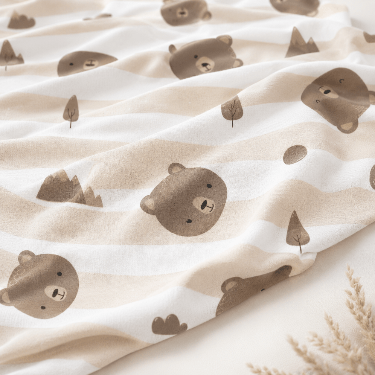 Image of cotton jersey - bears 220 g/m² – available at Šarlotes audumi