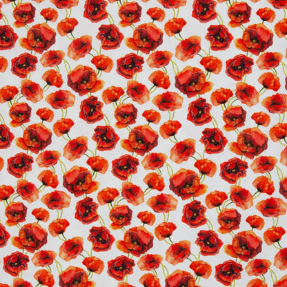 Bild von Baumwoll-Jersey mit Mohnblumen 210 g/m² – online erhältlich bei Šarlotes audumi