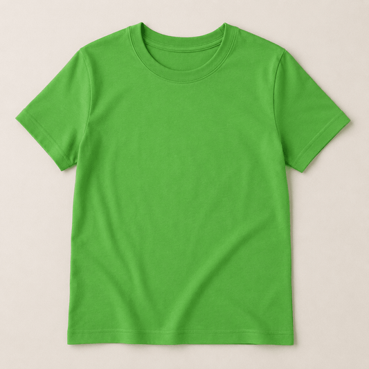 Image en jersey de coton vert printanier 210 g/m² – disponible chez Šarlotes audumi