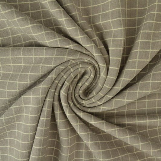 Image with cotton knit-gray plaid 260 g/m² – available at Šarlotes audumi