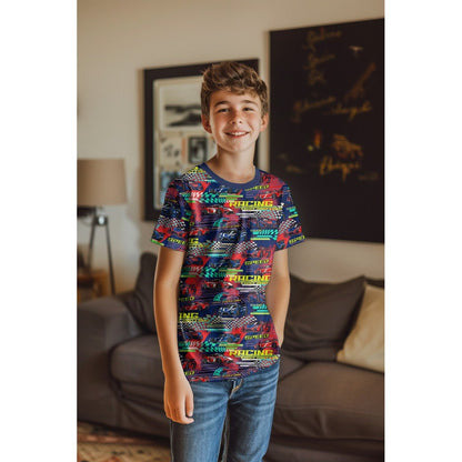 Image de jersey en coton - voiture de course 200 g/m² – disponible chez Šarlotes audumi