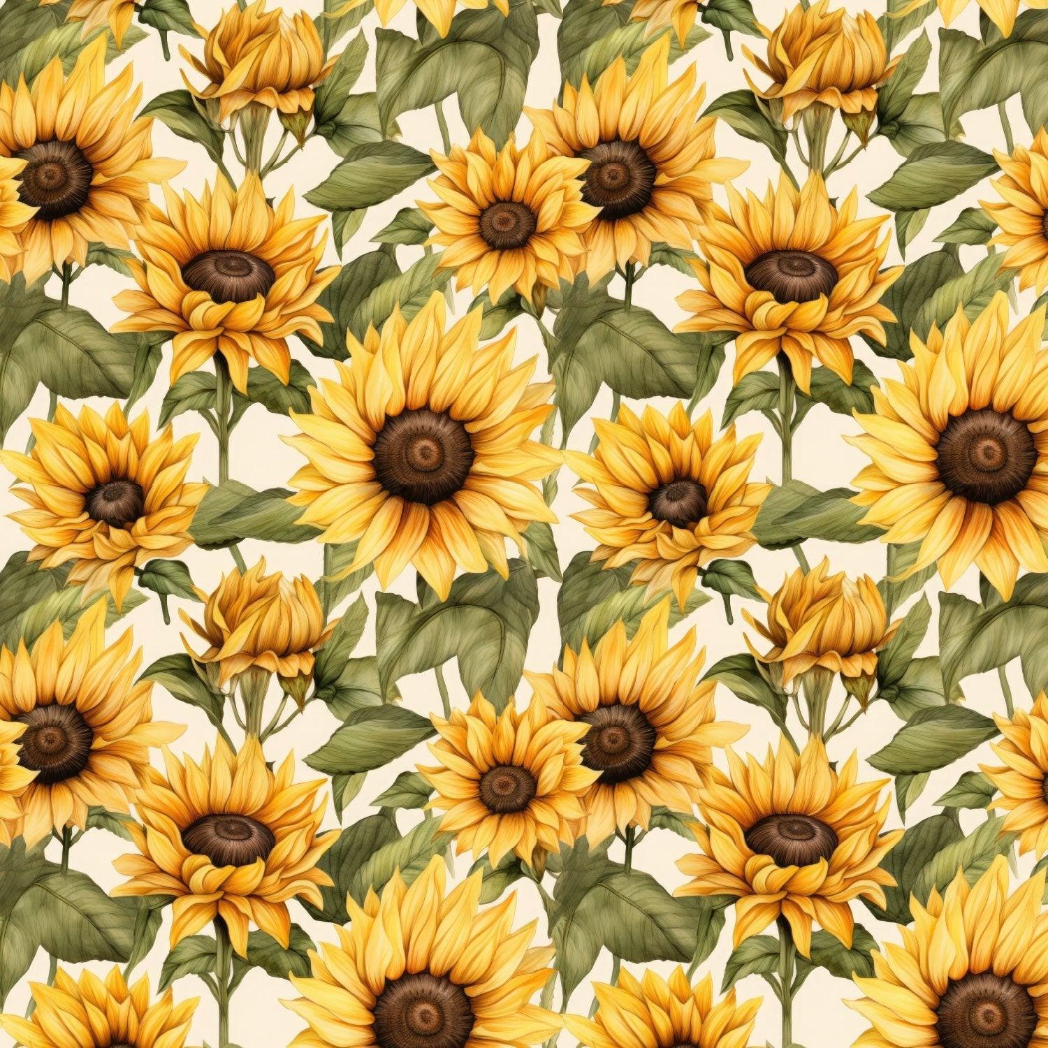Cotton knit sunflower fabric 220 g/m² available at Šarlotes audumi