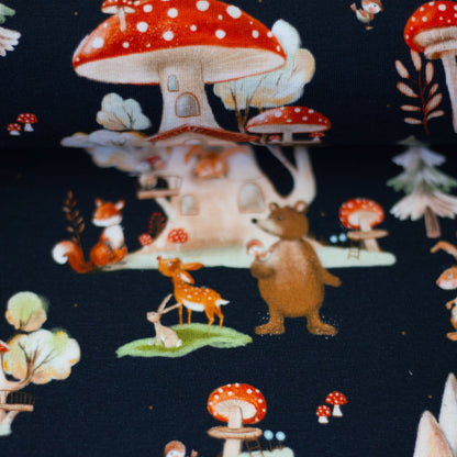 Cotton jersey - mushrooms 200 g/m²
