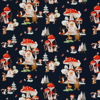 Cotton jersey - mushrooms 200 g/m²