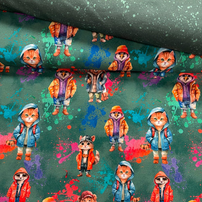 Cotton jersey - stylish animals 200 g/m²