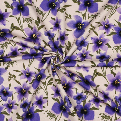 Jersey de coton - rêve floral violet 190 g/m²