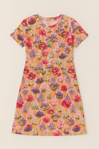 Cotton jersey knit - blooming ice creams 200 g/m²