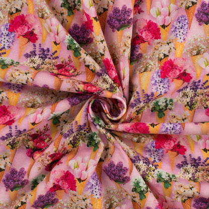 Cotton jersey - blooming ice creams 200 g/m²