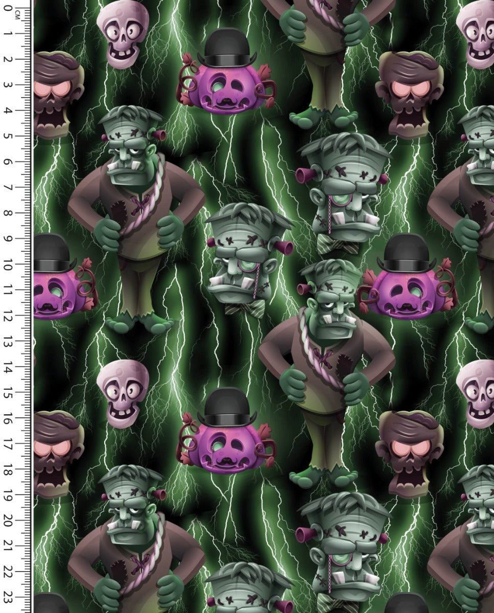 Image of cotton jersey - zombies, available online at Šarlotes audumi