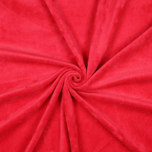 Image of cotton velour - red, available online at Šarlotes Audumi