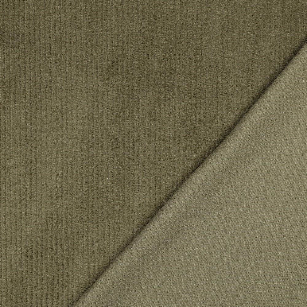 Image de velours côtelé en coton - vert mousse 280 g/m² – disponible chez Šarlotes audumi