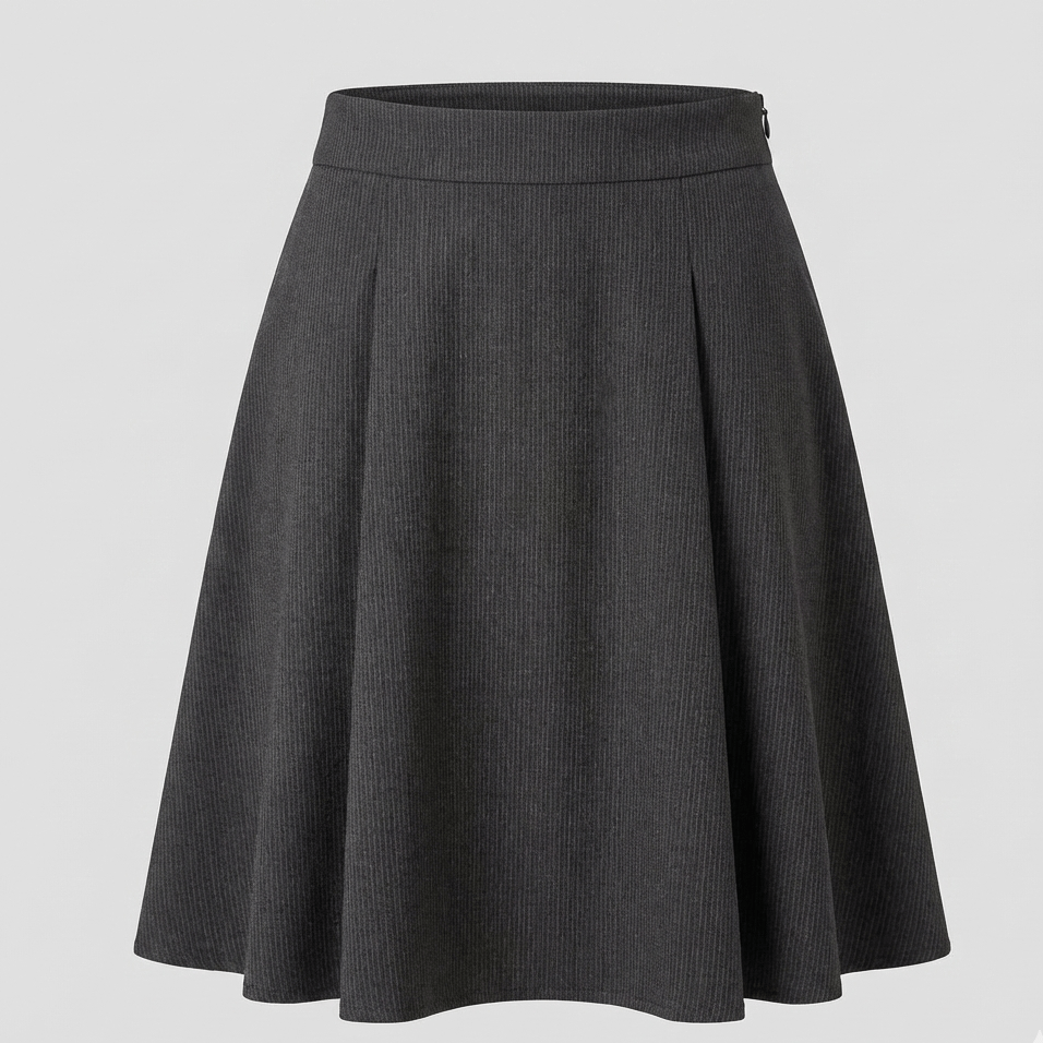 Image of suit fabric with a fine lurex stripe | gray | 195 g/m² | 145 cm – available at Šarlotes audumi