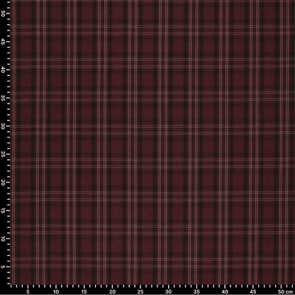 Image de tissu de costume bordeaux à carreaux, disponible en ligne chez Šarlotes audumi
