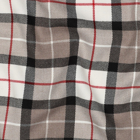Suiting fabric - light cream checkered – available online at Charlotte's Fabric
