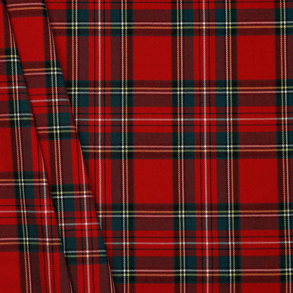 Suit fabric - red plaid 230 g/m²
