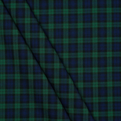 Tissu de costume à carreaux bleus et verts 230 g/m²