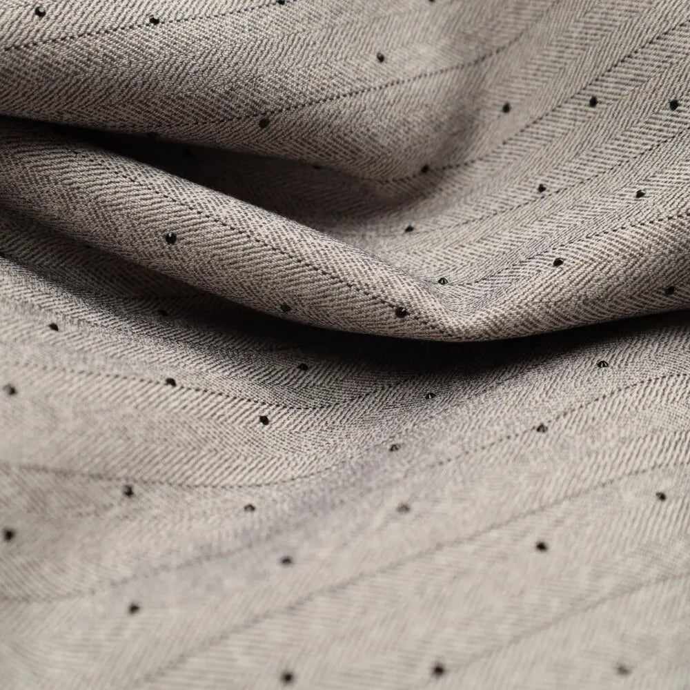 Image of costume fabric – gray with a fine pattern – available online at Charlotte's Fabrics