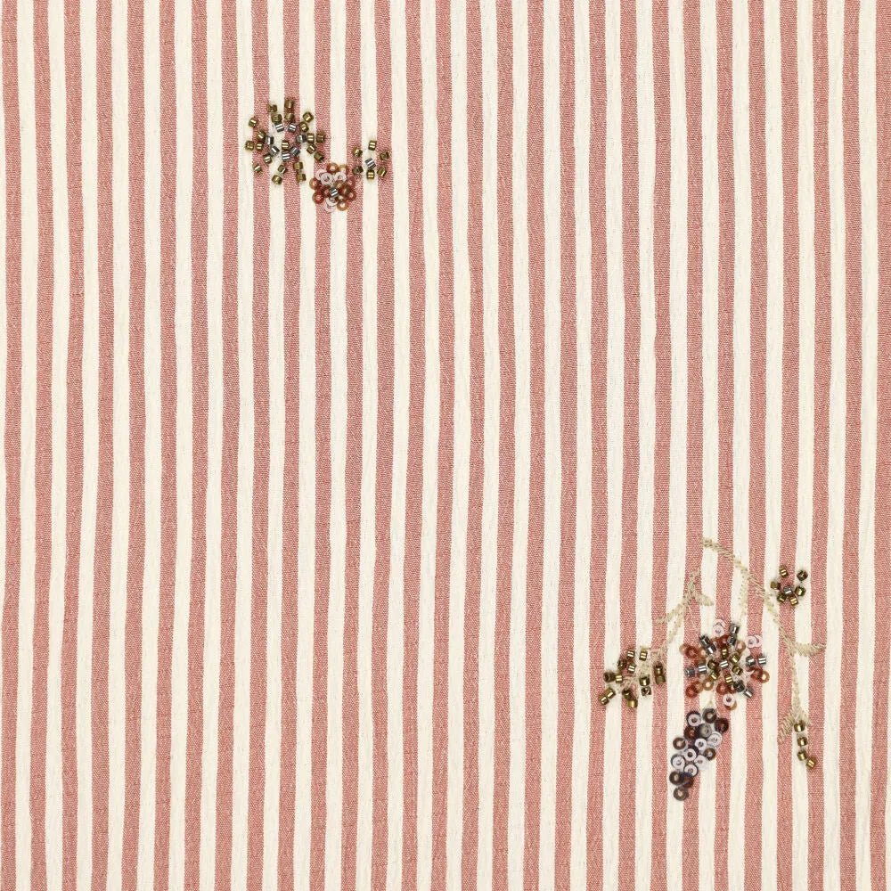 alt
Image of a fabric shirt with elastane - striped with embroidered beads 135 g/m² – available at Šarlotes audumi