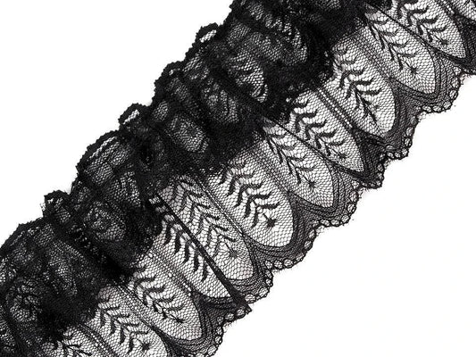Image avec ruban en dentelle croquet 85–95 mm - noir – disponible chez Šarlotes audumi