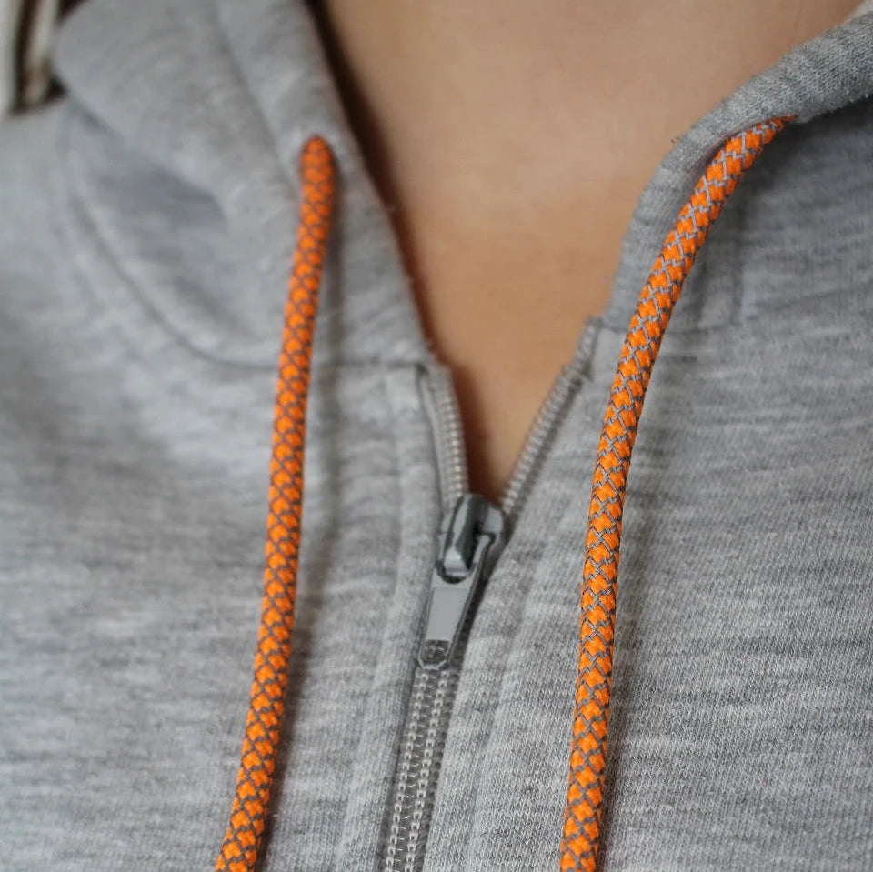 Shoelaces | sweater cords, reflective, length 130 cm - light gray
